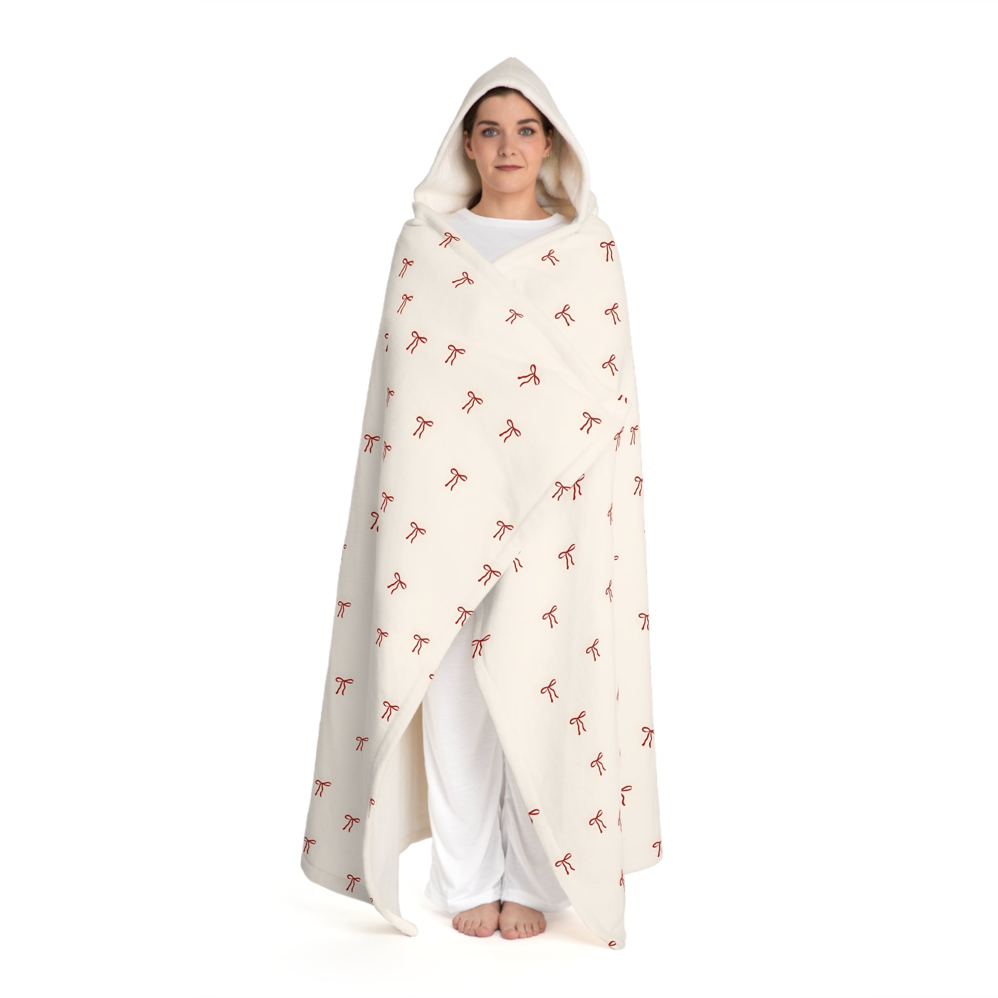 ROSEFOLD Hooded Sherpa Fleece Blanket