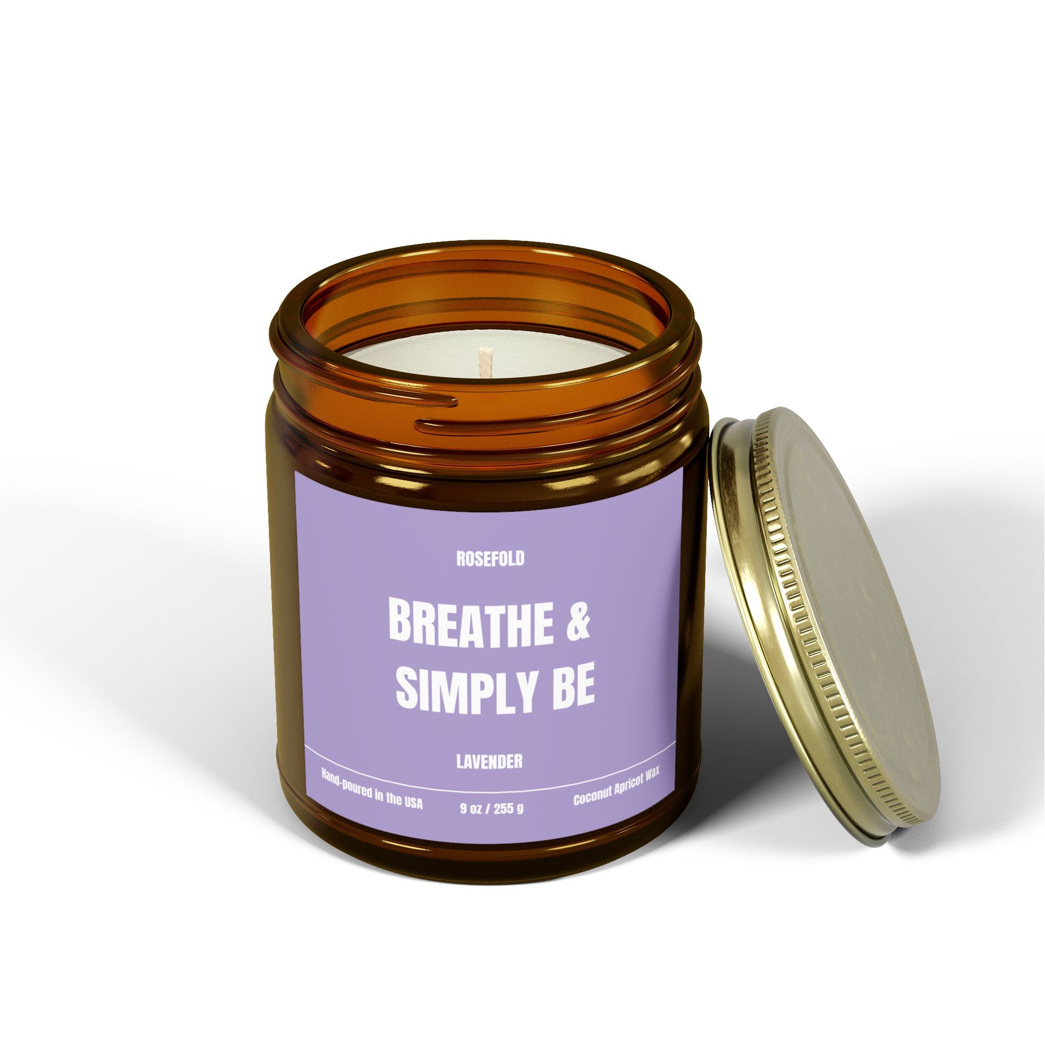 ROSEFOLD  Lavender Scented Candle 9oz (Coconut Apricot Wax)