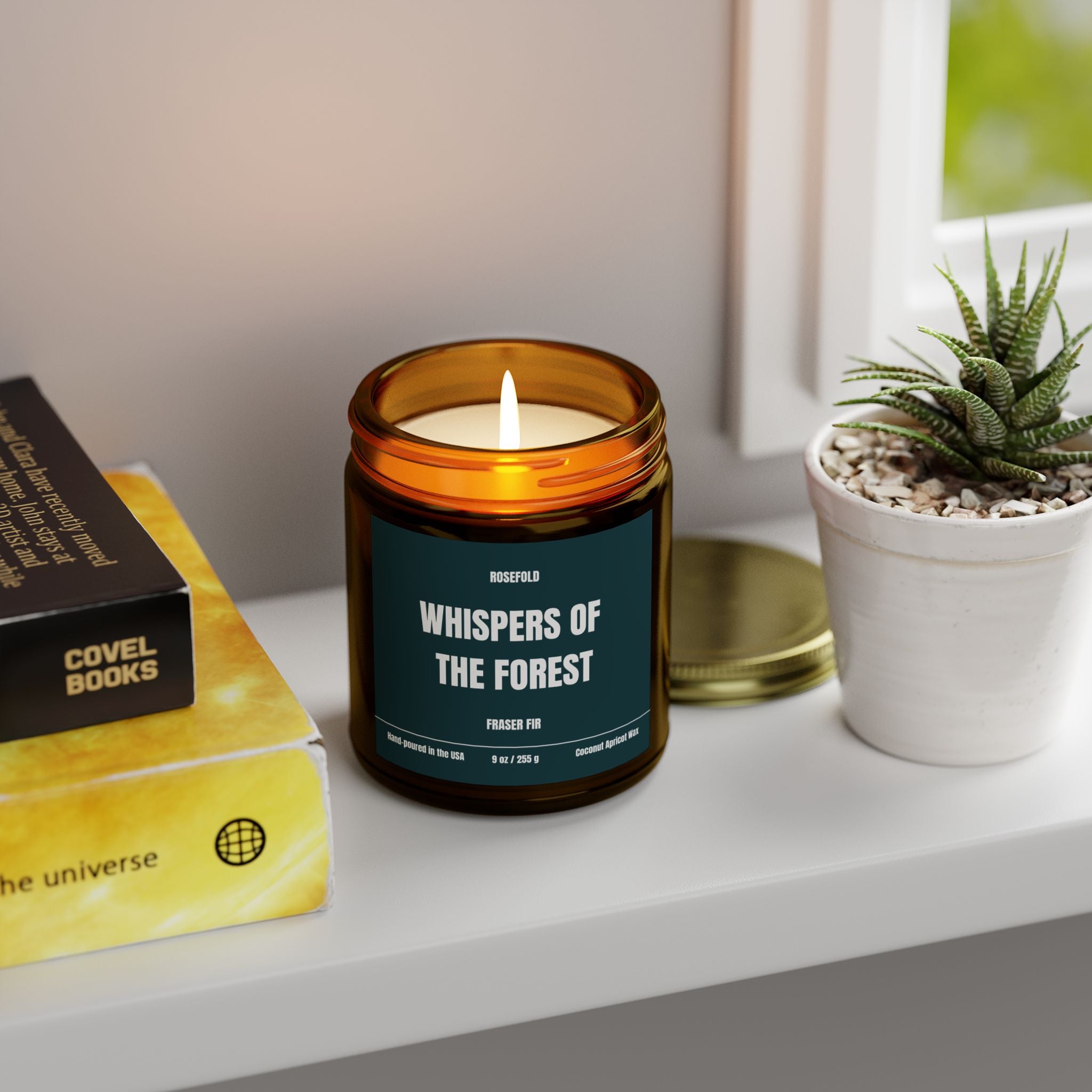 ROSEFOLD Fraser Fir Scented Candle 9oz (Coconut Apricot Wax)