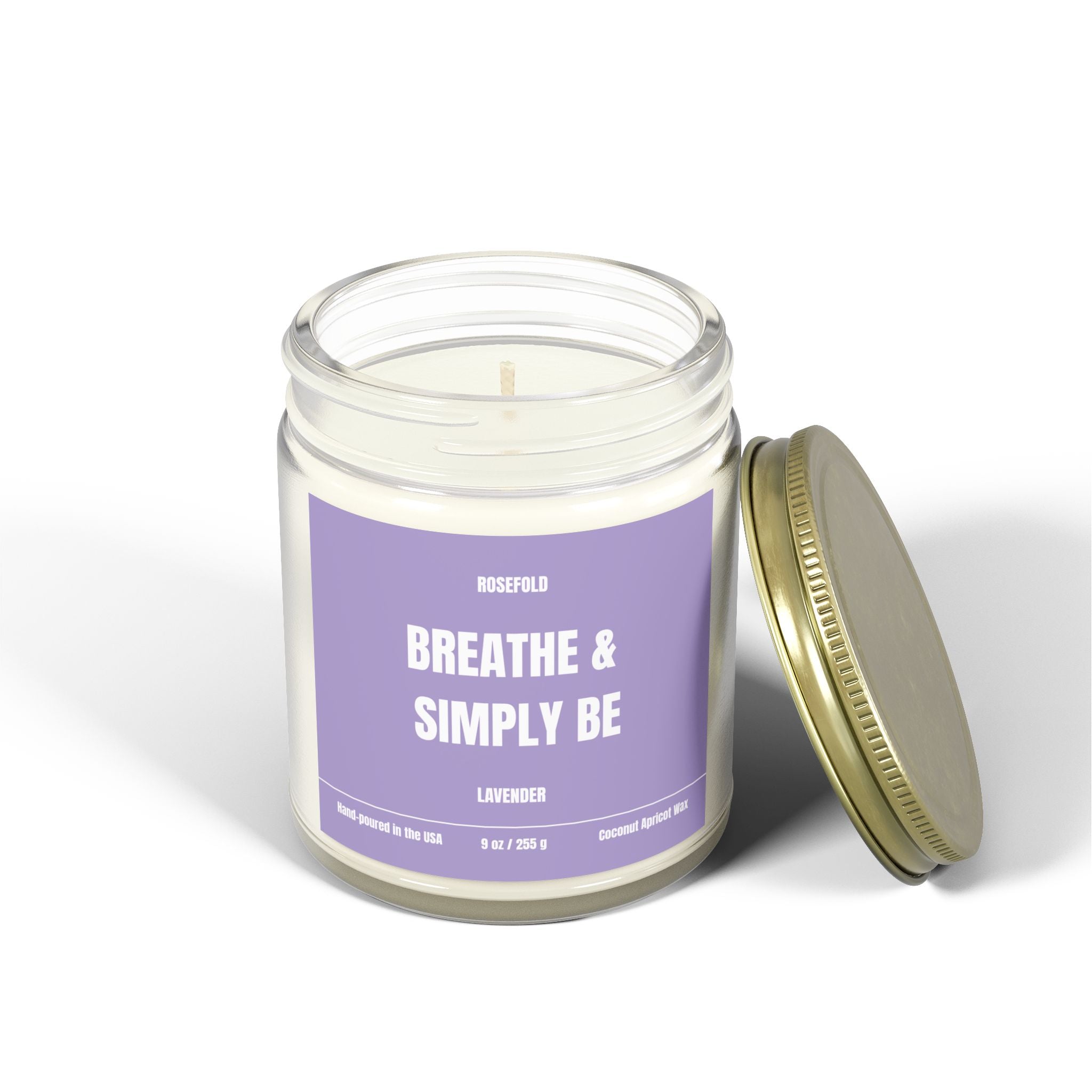 ROSEFOLD  Lavender Scented Candle 9oz (Coconut Apricot Wax)