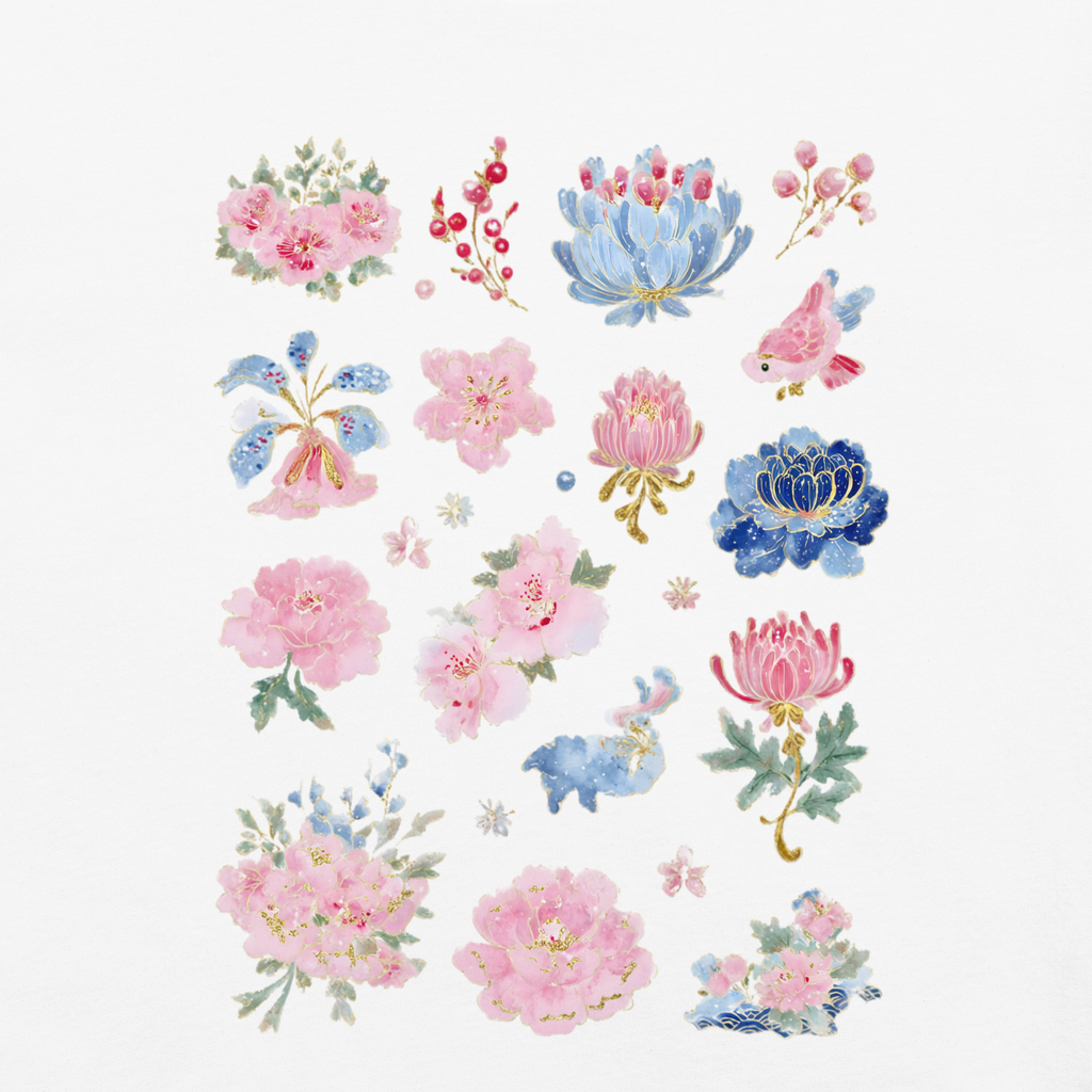 Wagara Blossom T-shirt (Garment-Dyed Heavyweight)