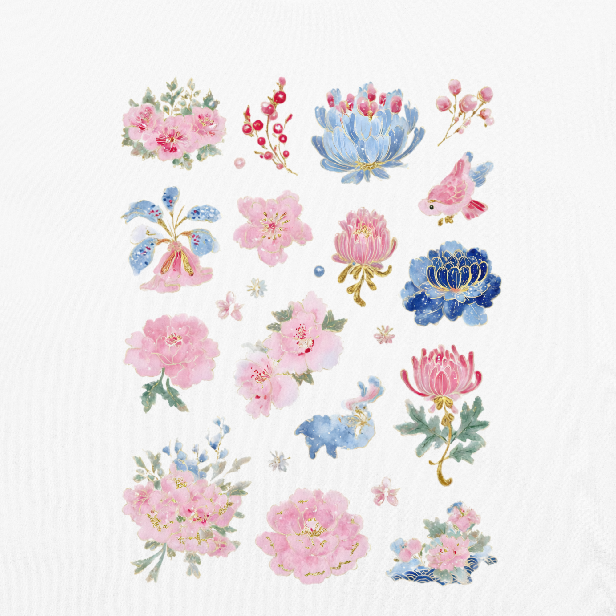 Wagara Blossom T-shirt (Garment-Dyed Heavyweight)